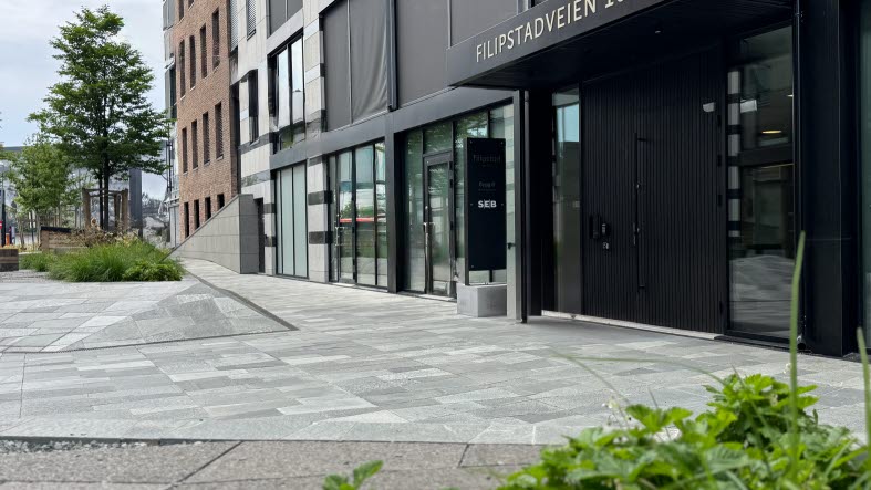 Inngang til våre lokaler i Filipstadveien 10